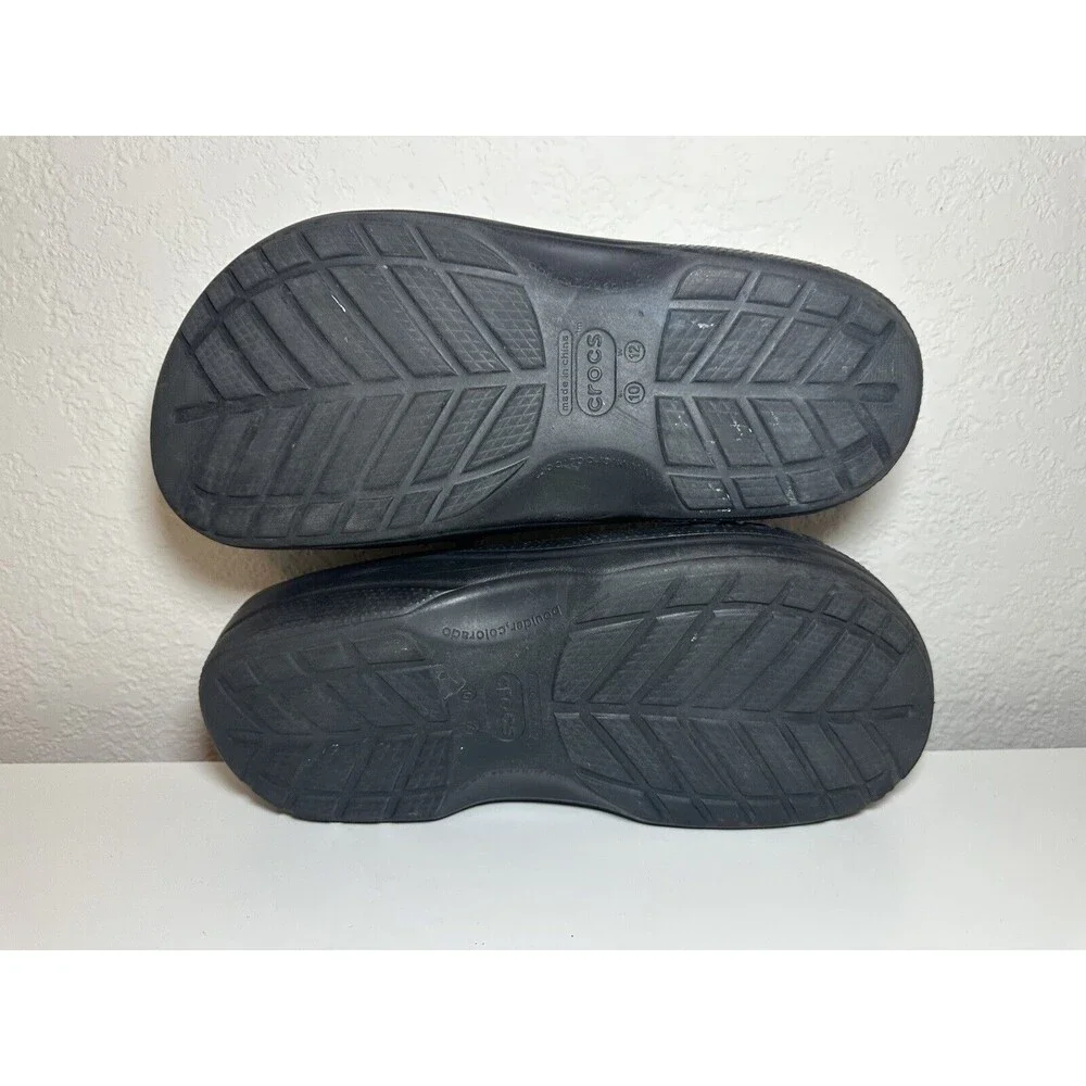 Crocs Mules Clogs Slip On Black No‎ Back Strap Unisex Men's 10 Women's 12